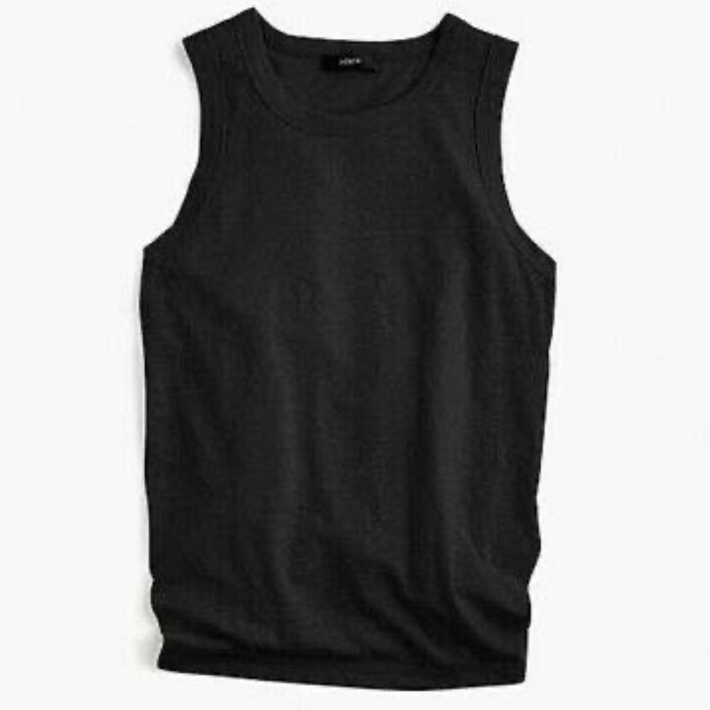 J. Crew Tie-Back Tank Top Black Small